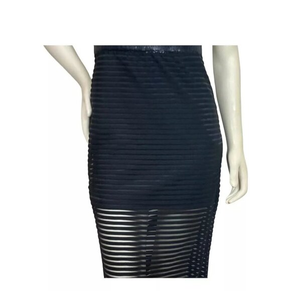 NWT Mustard Seed Cut Out Black Sequin Sheer Panel Midi Dress size Small - Picture 8 of 9